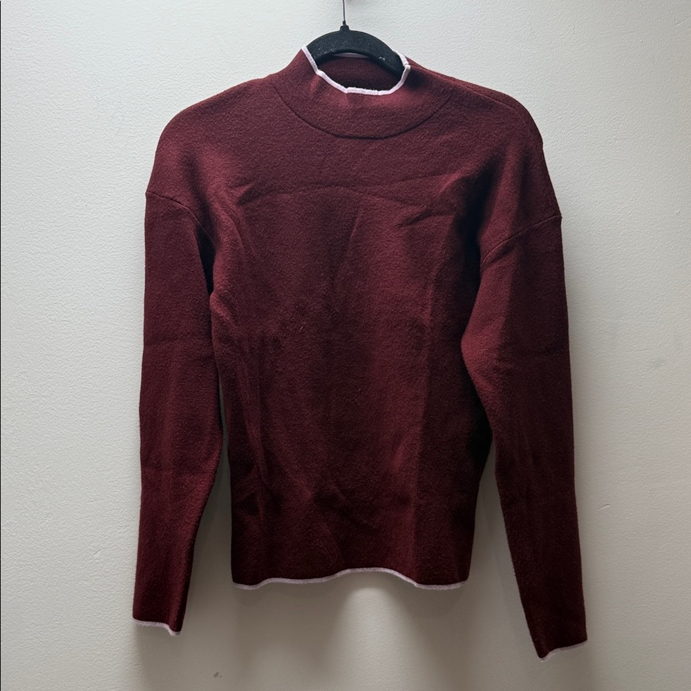 Anthropologie Burgundy Knit Sweater